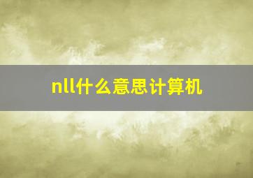 nll什么意思计算机