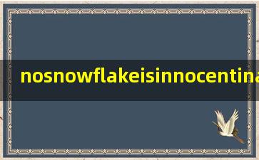 nosnowflakeisinnocentinanava翻译成中文意思是什么?