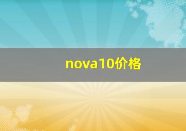 nova10价格