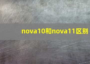 nova10和nova11区别