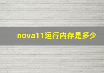 nova11运行内存是多少