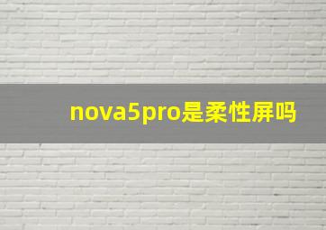 nova5pro是柔性屏吗(