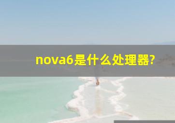 nova6是什么处理器?