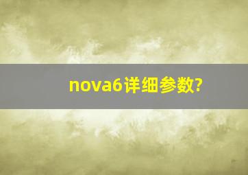 nova6详细参数?