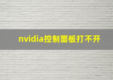 nvidia控制面板打不开