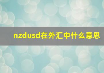 nzdusd在外汇中什么意思