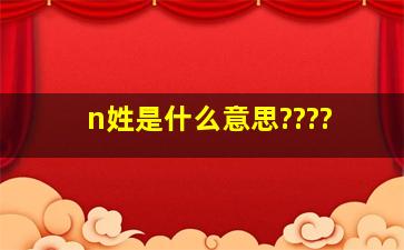 n姓是什么意思????