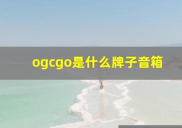 ogcgo是什么牌子音箱