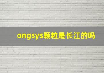 ongsys颗粒是长江的吗