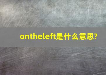 ontheleft是什么意思?