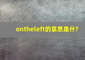 ontheleft的意思是什?