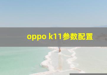 oppo k11参数配置