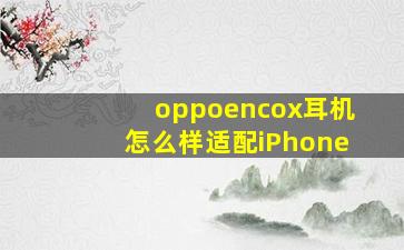 oppoencox耳机怎么样适配iPhone(