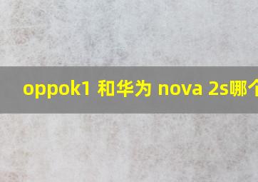 oppok1 和华为 nova 2s哪个好