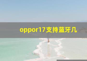 oppor17支持蓝牙几(