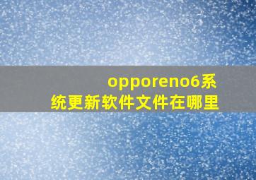 opporeno6系统更新软件文件在哪里