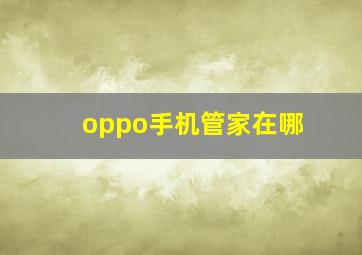 oppo手机管家在哪