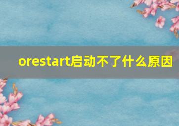 orestart启动不了什么原因