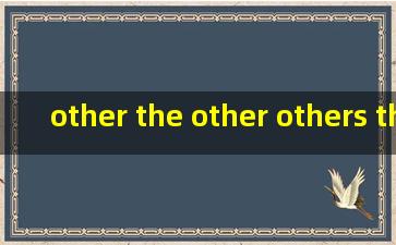 other, the other, others, the others的用法有什么区别?