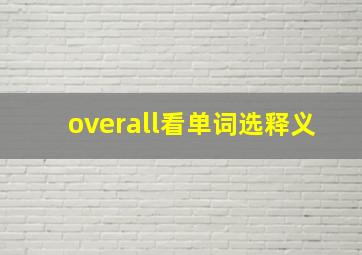 overall看单词选释义