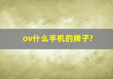 ov什么手机的牌子?