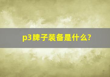 p3牌子装备是什么?