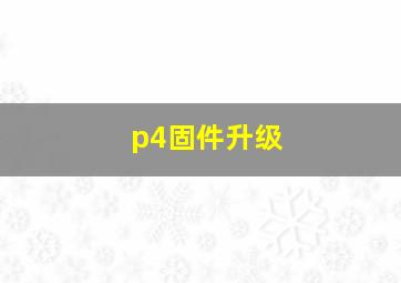 p4固件升级