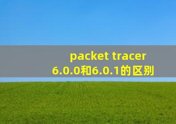 packet tracer 6.0.0和6.0.1的区别
