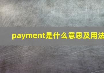 payment是什么意思及用法