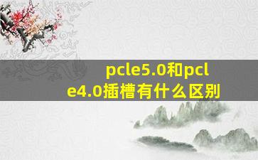 pcle5.0和pcle4.0插槽有什么区别