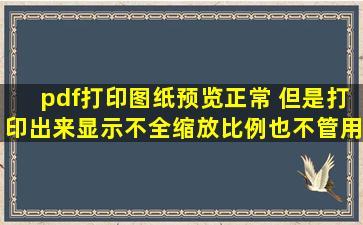 pdf打印图纸预览正常 ,但是打印出来显示不全,缩放比例也不管用