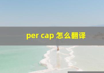 per cap 怎么翻译