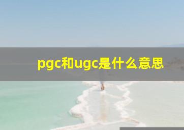 pgc和ugc是什么意思(