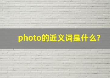 photo的近义词是什么?