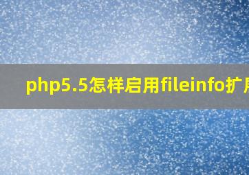 php5.5怎样启用fileinfo扩展