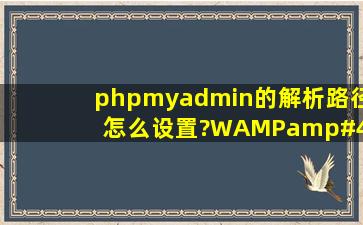 phpmyadmin的解析路径怎么设置?WAMP/apache/conf里没有啊