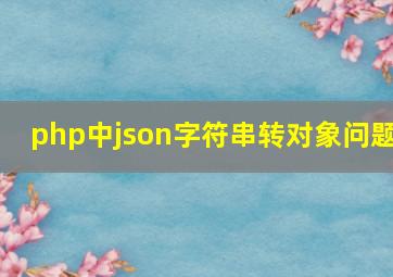 php中json字符串转对象问题