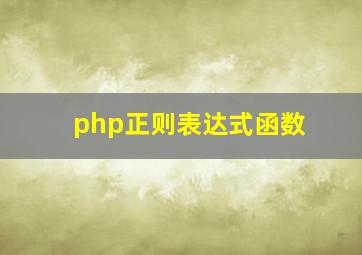 php正则表达式函数