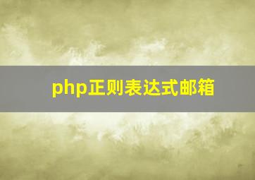 php正则表达式邮箱