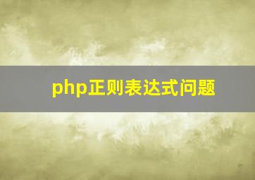 php正则表达式问题