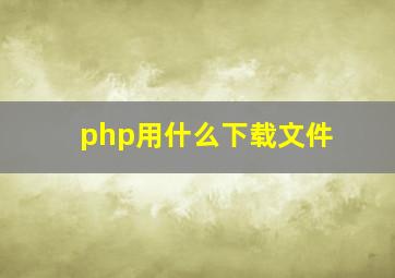 php用什么下载文件