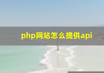php网站怎么提供api