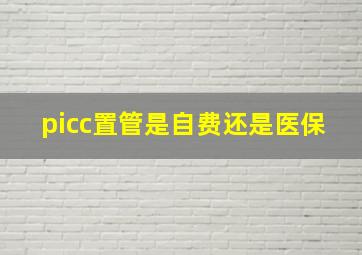 picc置管是自费还是医保