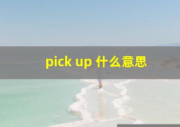 pick up 什么意思