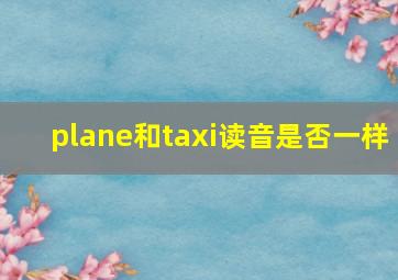 plane和taxi读音是否一样