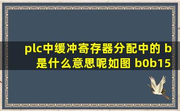 plc中,缓冲寄存器分配中的 b 是什么意思呢,如图 b0b15 是什么意思?