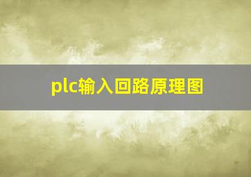 plc输入回路原理图