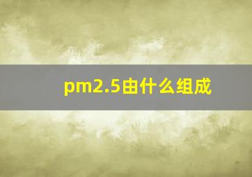 pm2.5由什么组成