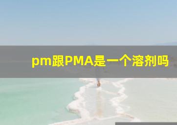 pm跟PMA是一个溶剂吗