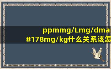 ppm,mg/L,mg/dm²,mg/kg什么关系,该怎么转换,如1p...